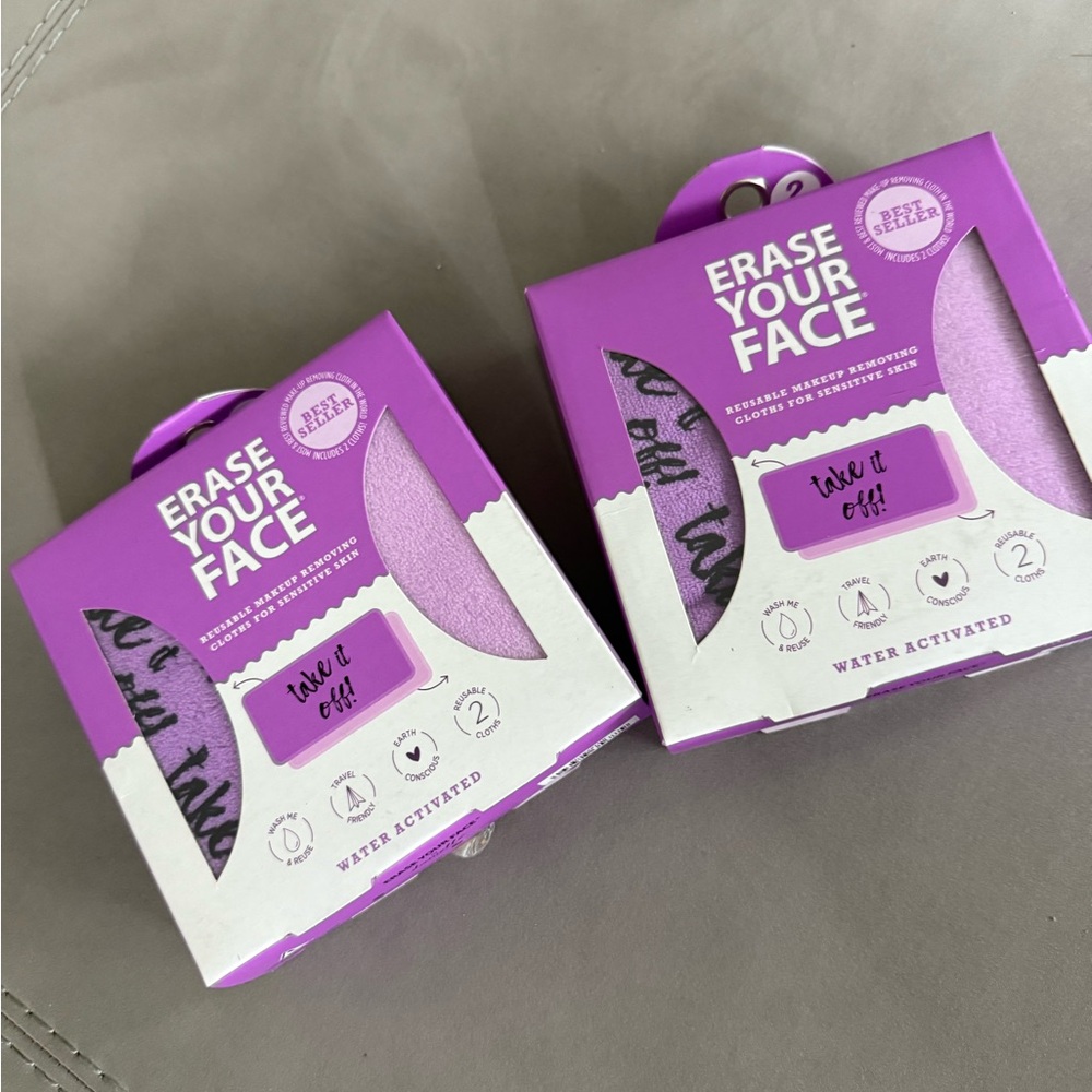 2 pack of Erase Your Face Makeup Remover Cloths